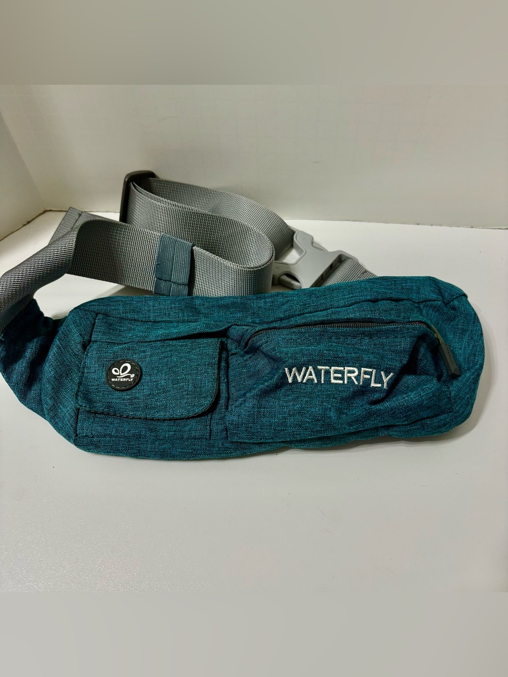 Teal Men or Women’s Waterfly Belt Bag with Adjustable Gray Strap